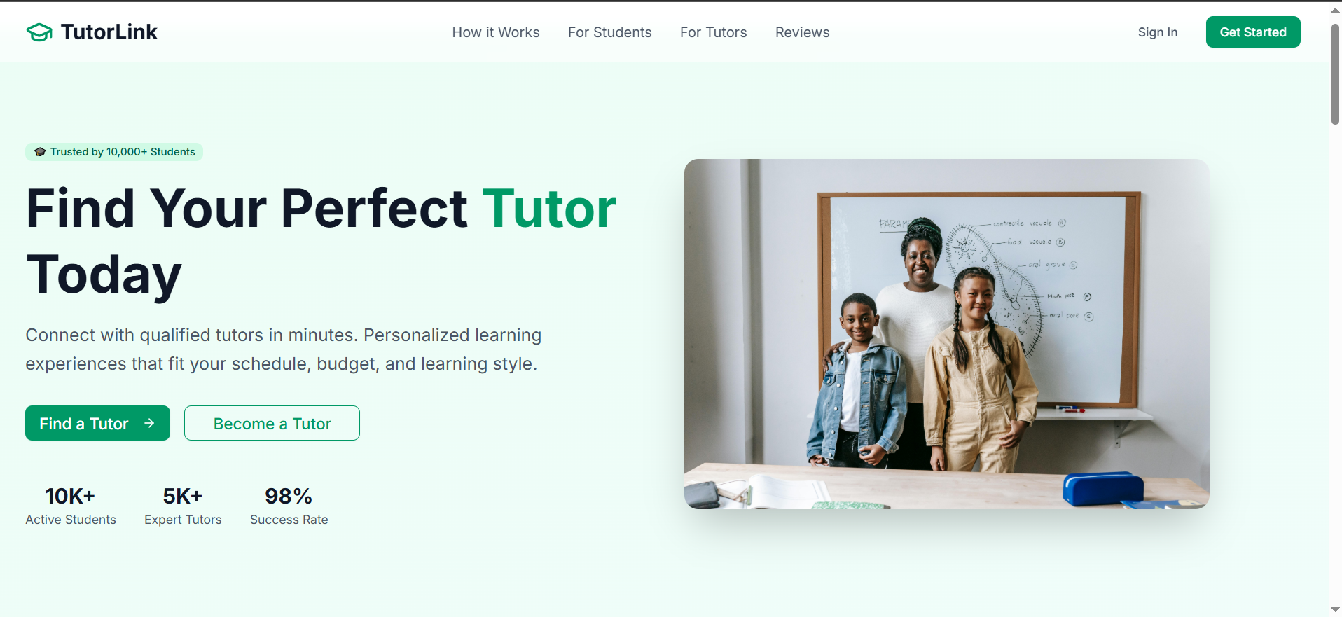 Screenshot of TutorLink